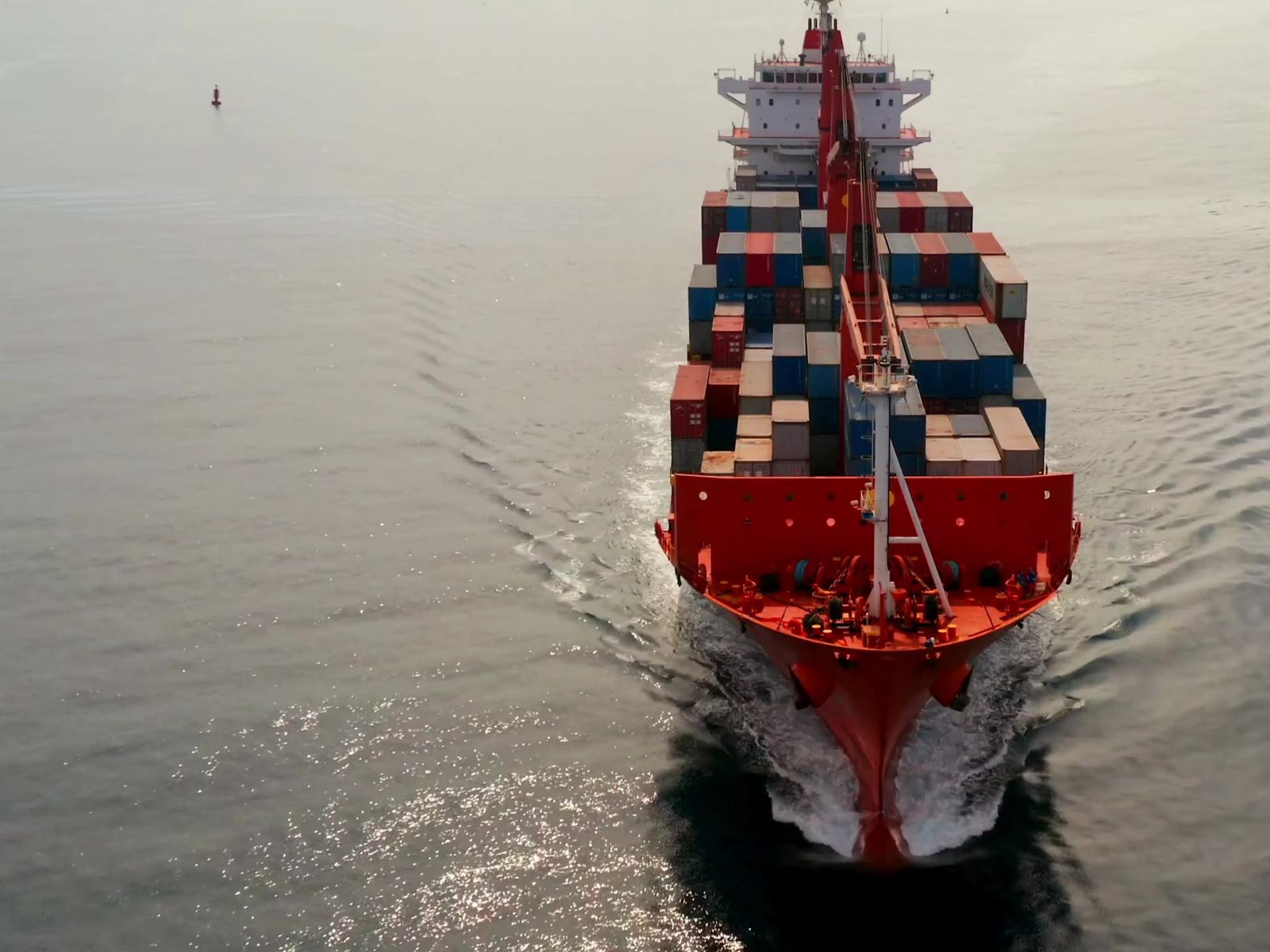 Container ship at sea