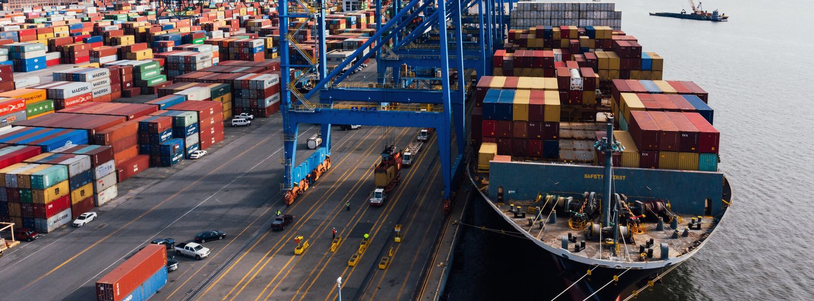 Containers at a port